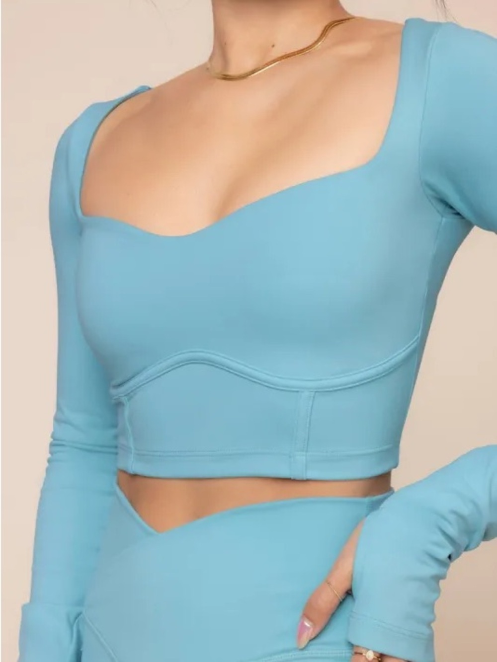 Popflex Active: Sweetheart Long Sleeve Crop Top - Oasis 3XL *DISCONTINUED*